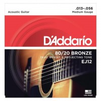 D'Addario 80/20 Bronze Acoustic Guitar Strings, Medium EJ12